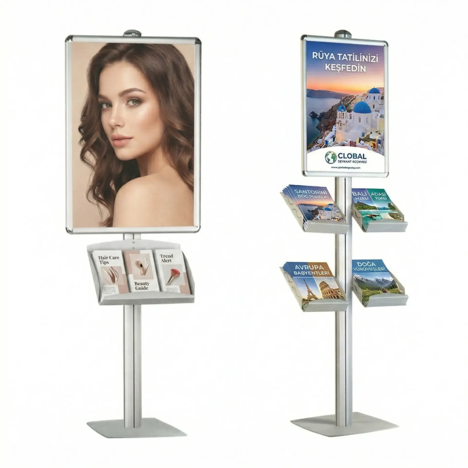 Dynamic Poster Stand with Brochure Holder