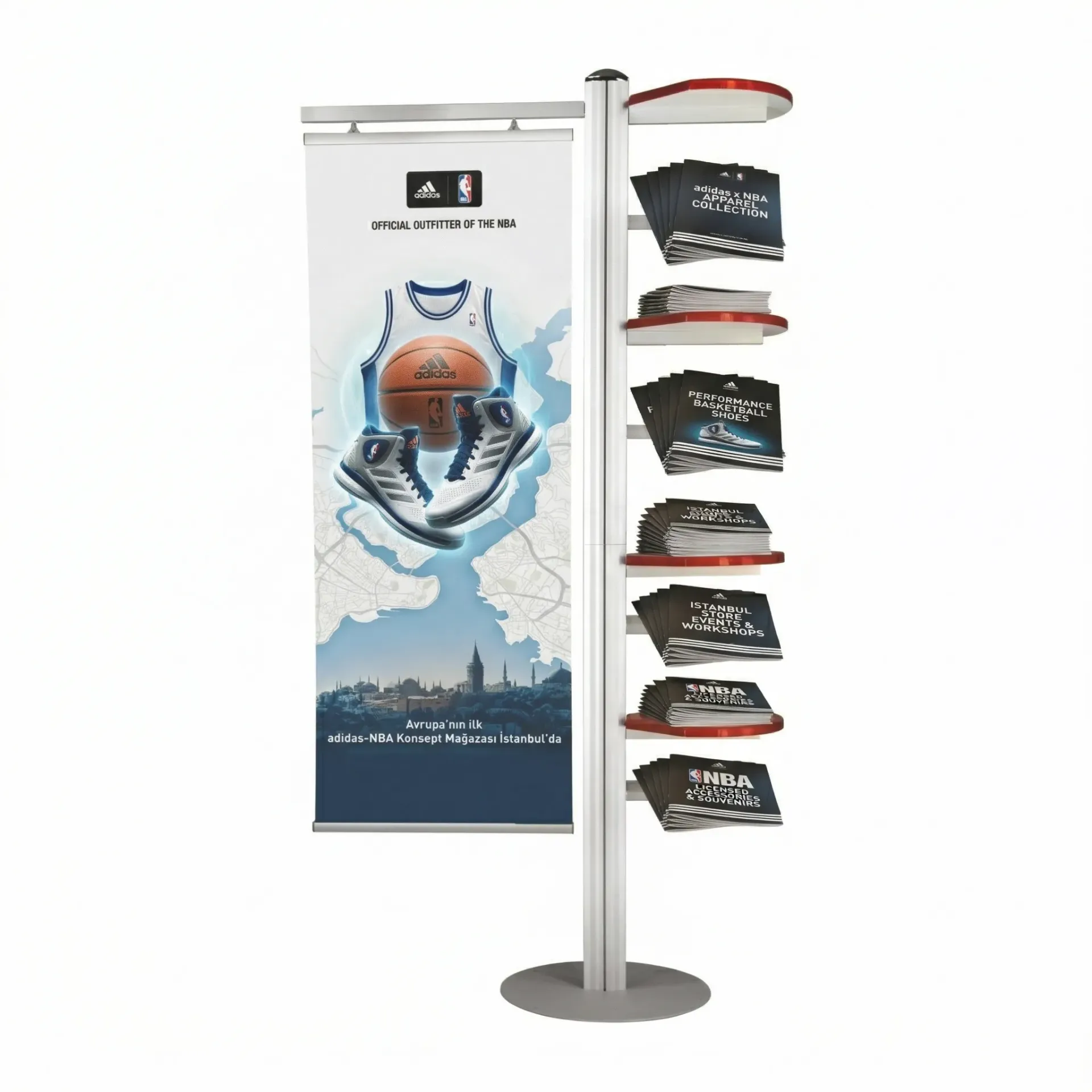 Çoklu Sunum Standı (Raflı ve Afiş Tutuculu)