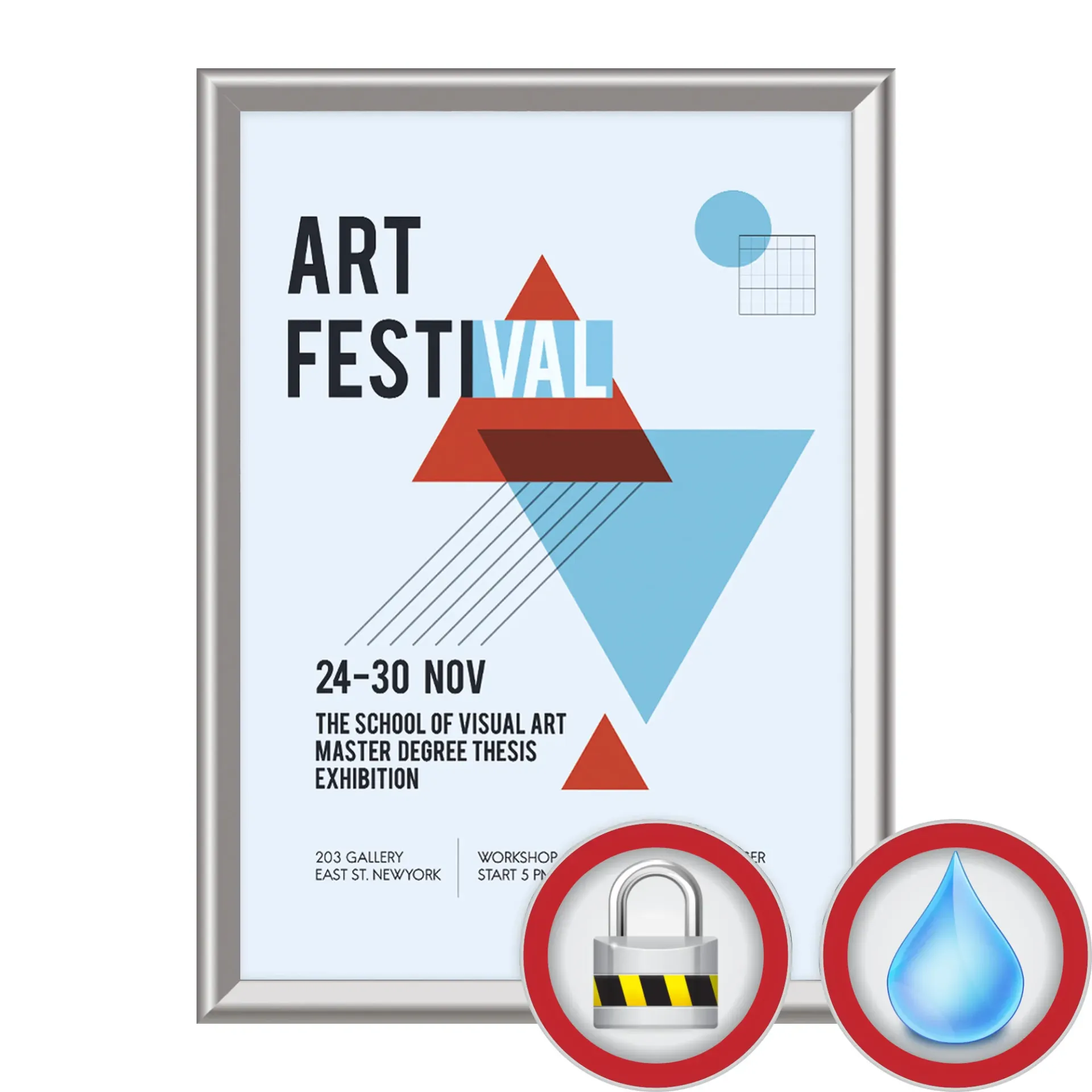 32 mm Lockable Poster Frame – Waterproof