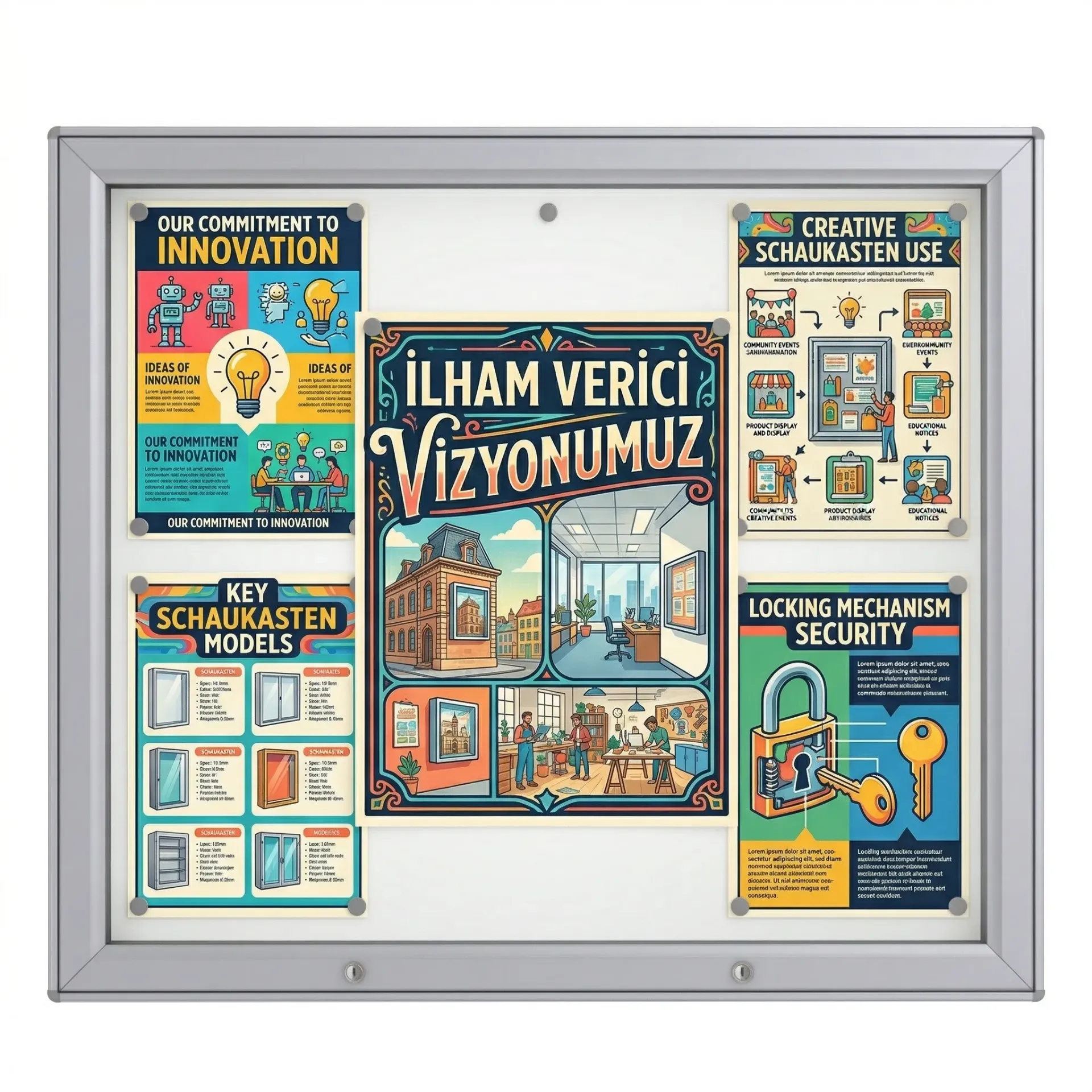 MİDİ İlan Dolabı “Manyetik Zeminli”