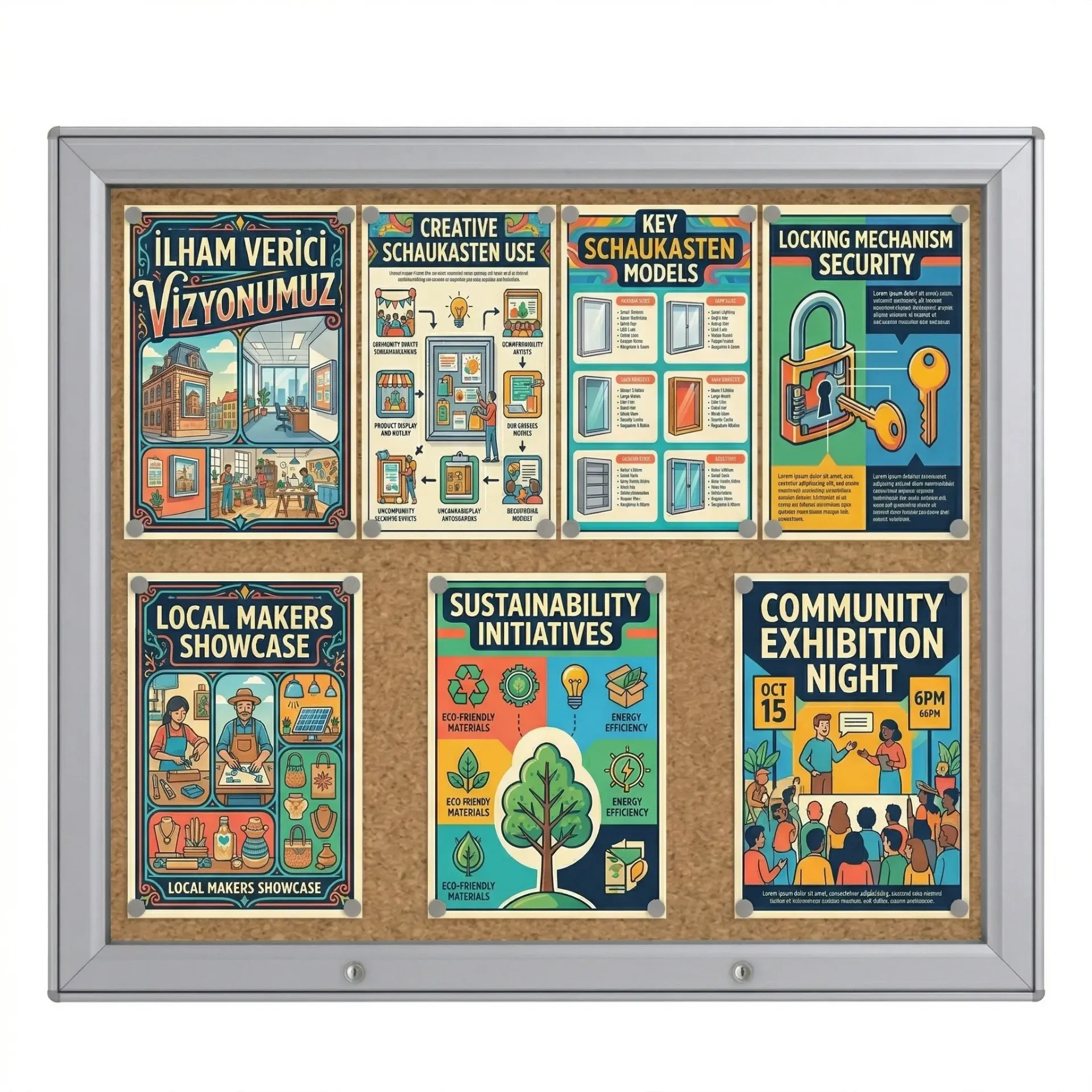 MİDİ İlan Dolabı “Mantar Zeminli”