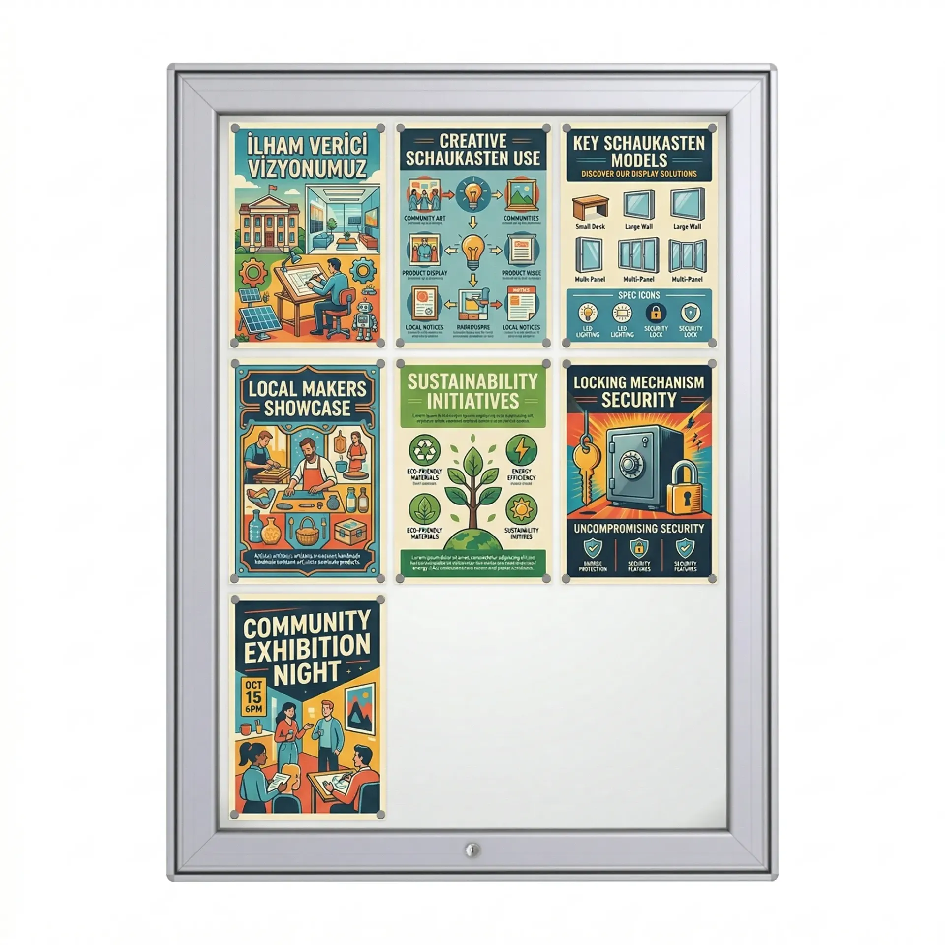 MAXI Notice Cabinet "Magnetic Surface"
