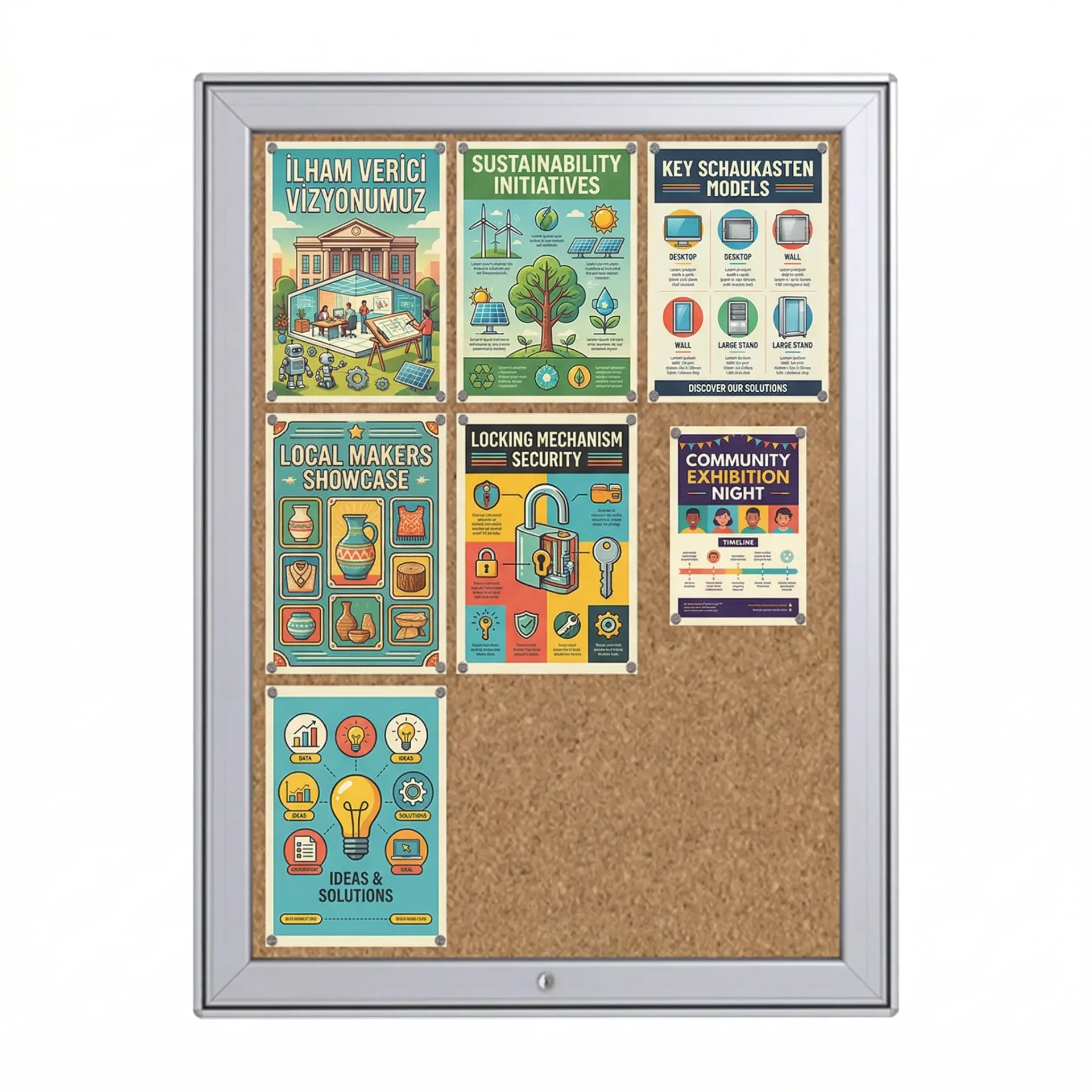 MAXI Notice Cabinet "Cork Surface"